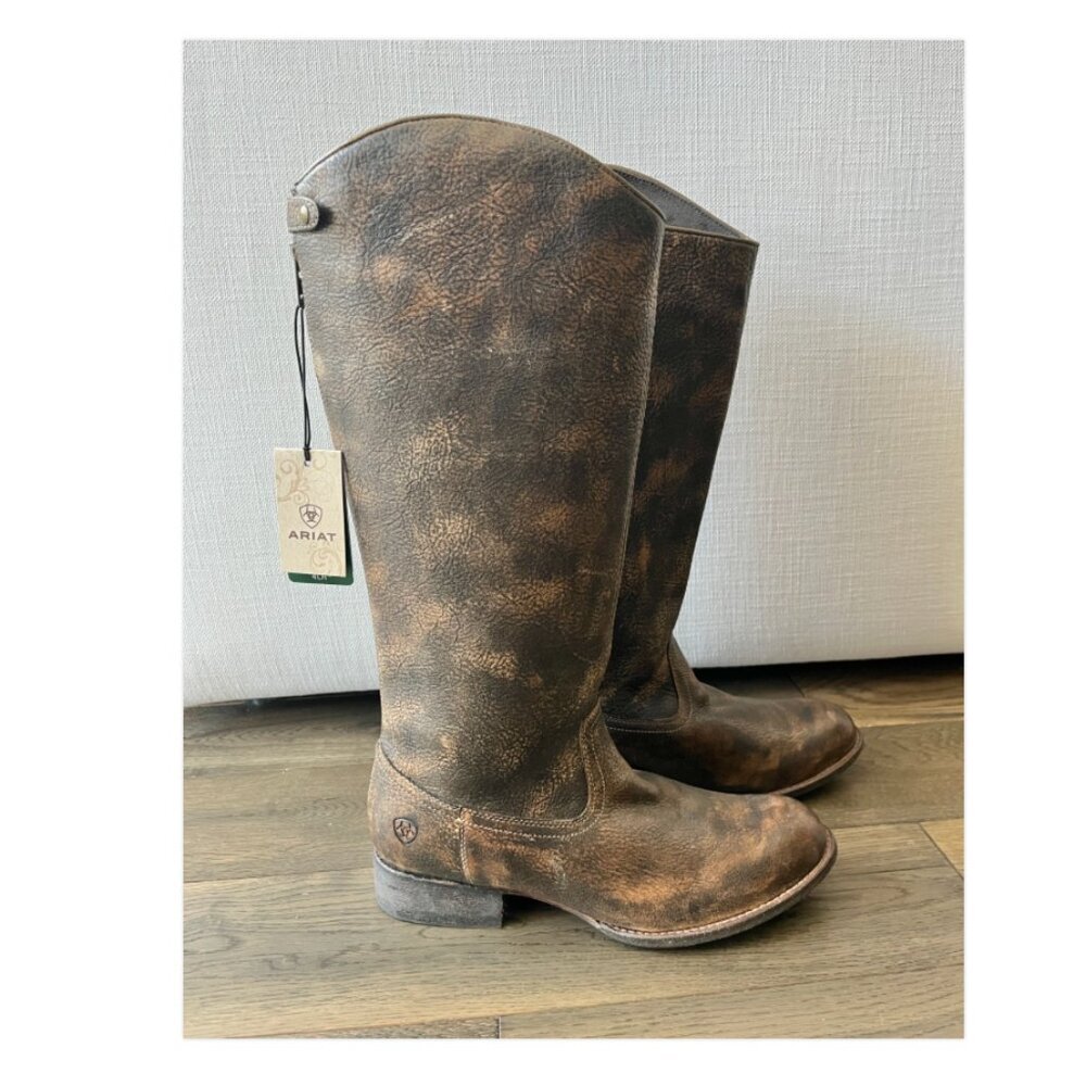 Ariat Manhattan Western 4LR Boots Leather Back Zip NWOB Women’s Size 10B